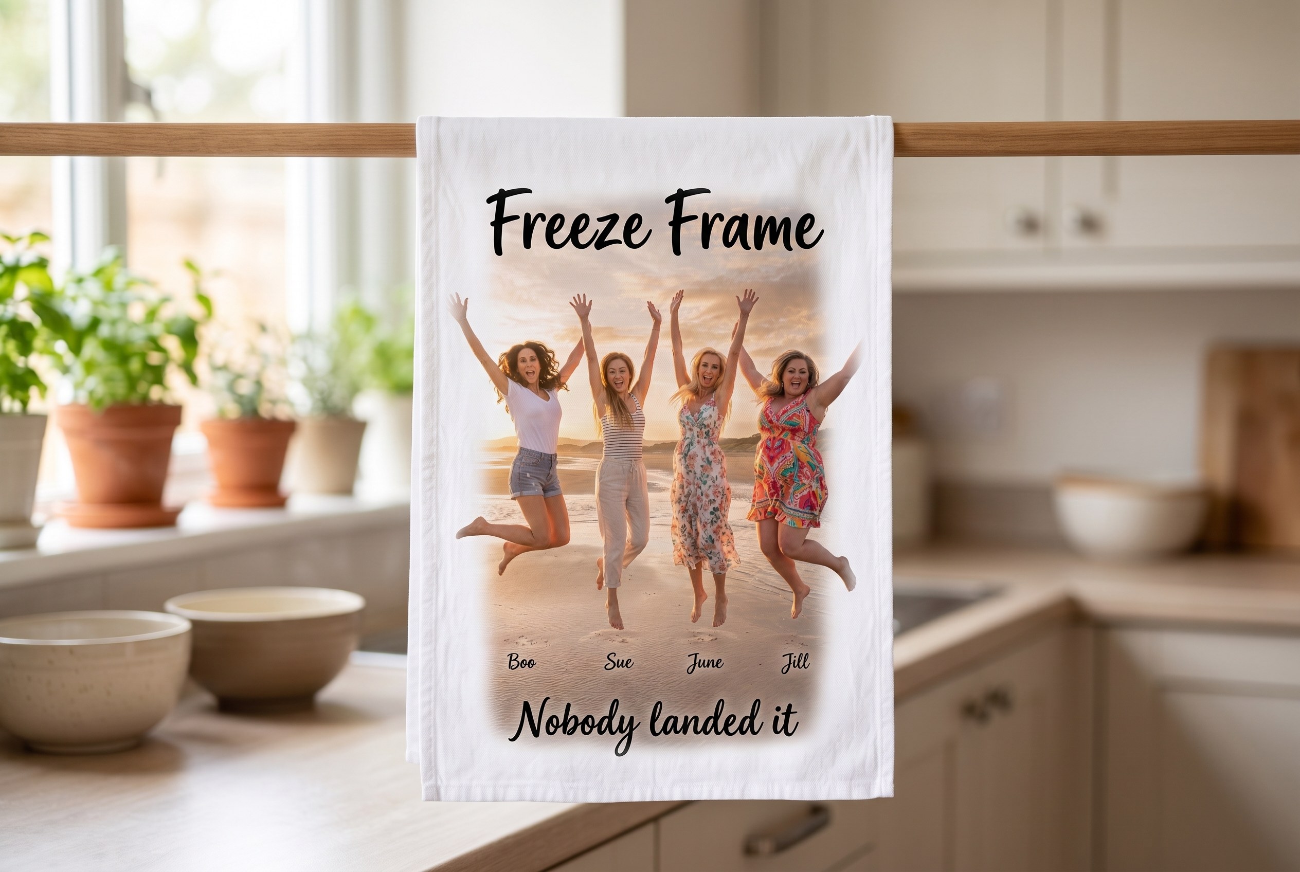 A towel a customer made — Freeze Frame